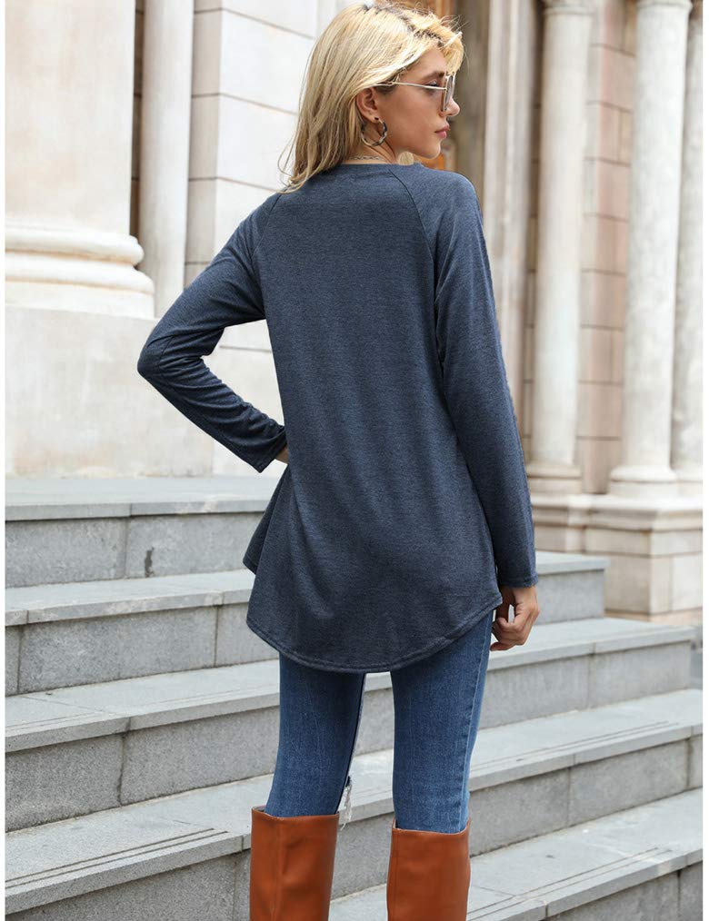 Locryz Womens Tops for Leggings Long Sleeve Fall Shirts Loose Casual Tunic Tops - Image 2