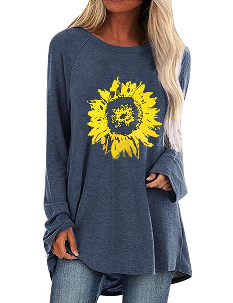 Locryz Womens Tops for Leggings Long Sleeve Fall Shirts Loose Casual Tunic Tops - Image 1