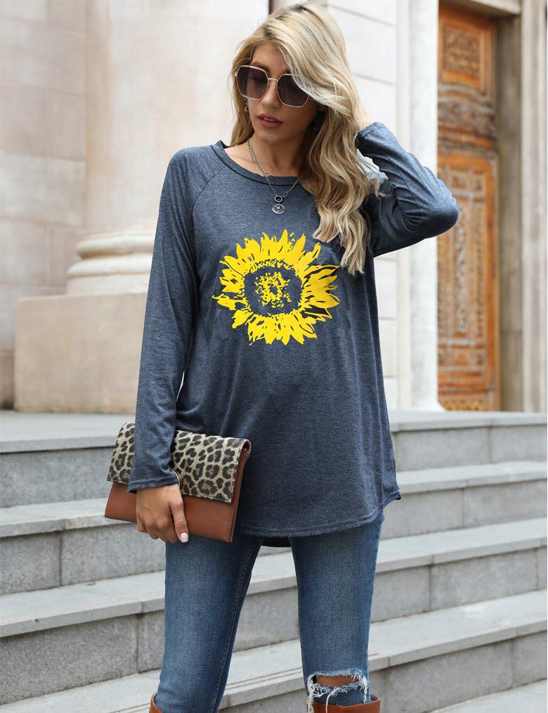 Locryz Womens Tops for Leggings Long Sleeve Fall Shirts Loose Casual Tunic Tops - Image 3