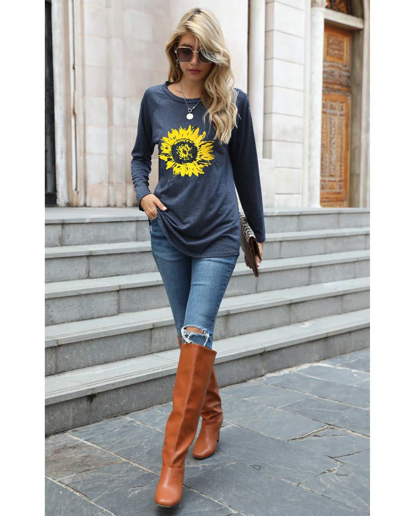 Locryz Womens Tops for Leggings Long Sleeve Fall Shirts Loose Casual Tunic Tops - Image 5