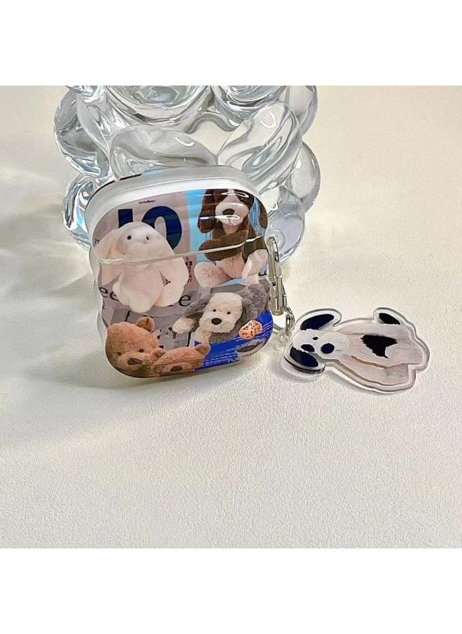 Generic - Personalized Doll For Apple Earphone Set For Airpods 1/2/3 Generation Pro/2 For Apple Soft Shell Earphone Set-Color:[Wave Edge-Dog Doll] + Pendant-Applicable Model:airpods 3 Generation - Image 1