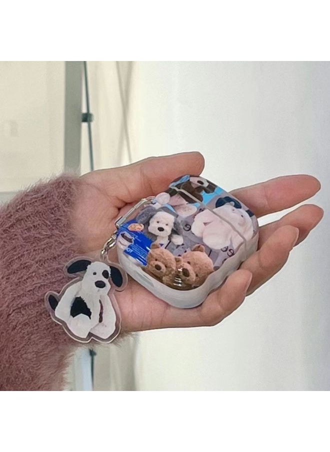 Generic - Personalized Doll For Apple Earphone Set For Airpods 1/2/3 Generation Pro/2 For Apple Soft Shell Earphone Set-Color:[Wave Edge-Dog Doll] + Pendant-Applicable Model:airpods 3 Generation - Image 1
