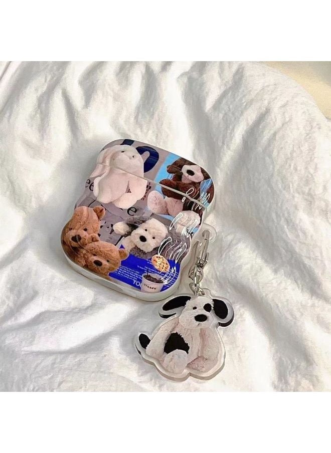 Generic - Personalized Doll For Apple Earphone Set For Airpods 1/2/3 Generation Pro/2 For Apple Soft Shell Earphone Set-Color:[Wave Edge-Dog Doll] + Pendant-Applicable Model:airpods 3 Generation - Image 1