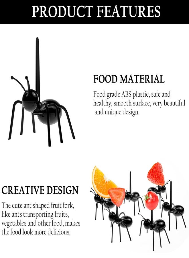 JLNGTHONG 60 Pcs Ant Toothpicks Fruit Dessert Forks, Reusable Fruit Picks Animal Appetizer Forks for Snack Cake Dessert for Kitchen Halloween Birthday Party - Image 3