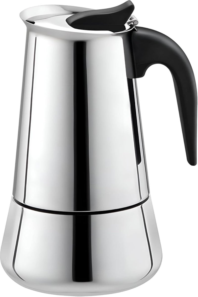 Buerjia Moka Coffee Pot Espresso Latte Percolator Stove Coffee Maker Espresso Pot Italian Coffee Machine 100 ml Stainless Steel