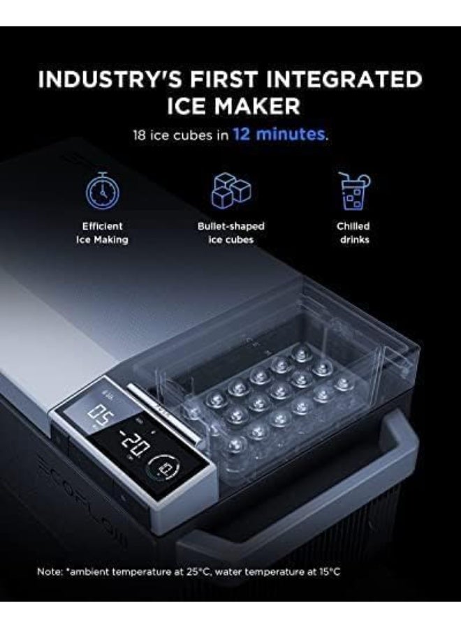 EcoFlow GLACIER 38L Mini Fridge Freezer with Ice Maker, 12 Volt Refrigerator, Car Fridge, Electric Cooler for Truck, Van, RV, Camper, SUV, Boat, Camping, Road Trips - Image 3