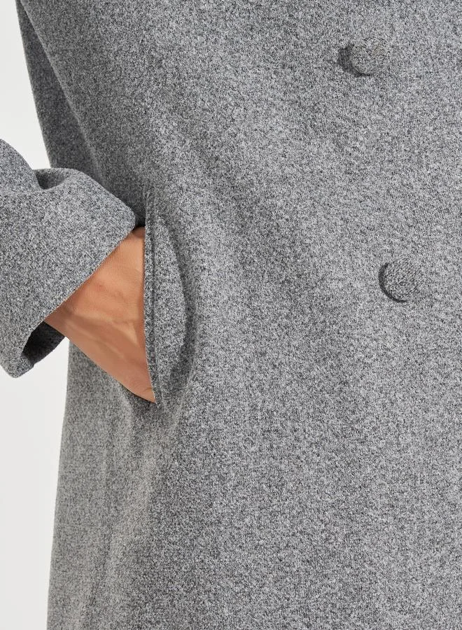 Styli Longline Wool Like Double Breasted Blazer