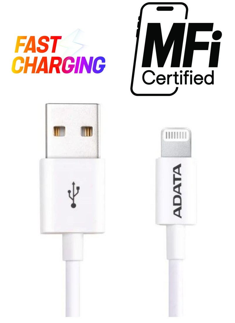 ADATA ADATA Lightning Cable for Apple Iphone MFi|  1M | White  - Image 1
