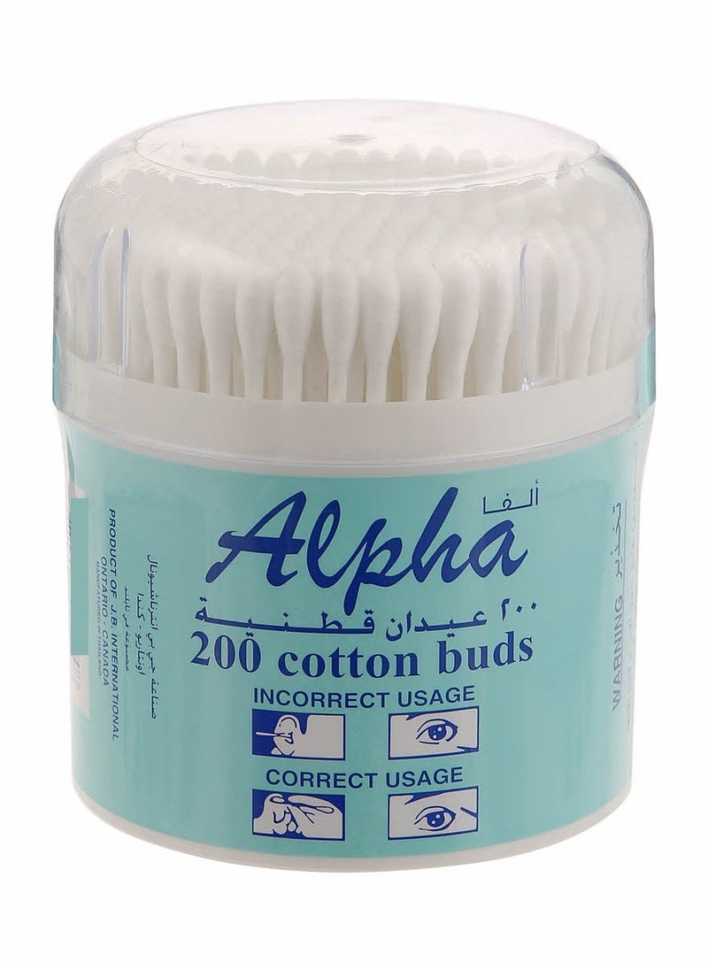 Alpha Cotton Buds 200 Pieces Pack 