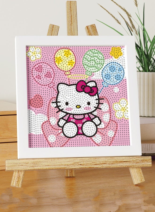 Hello Kitty by Sanrio Diamond Art Set Kids Easy 5D Diamond Art Painting Set with Photo Frame, Mini Diamond Art Painting for Home Wall Decoration (6.69x6.69 Inch)  - Image 2