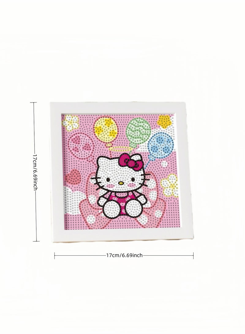 Hello Kitty by Sanrio Diamond Art Set Kids Easy 5D Diamond Art Painting Set with Photo Frame, Mini Diamond Art Painting for Home Wall Decoration (6.69x6.69 Inch)  - Image 5