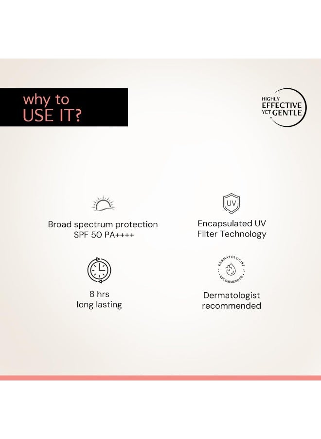 Deconstruct Invisible Water Sunscreen SPF 50 PA+++ | Instant Cooling & Freshness | 8-Hour Long Lasting Sunscreen | Broad Spectrum UVA & UVB Protection | No White Cast | For All Skin Types | 40g - Image 4