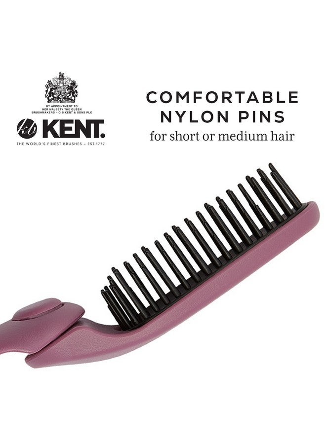 KENT Kcr10 "Create" Folding Hair Brush For Styling Short Hair Travel Brush For Women Travel Hair Brush For Men And Anti Static Hairbrush Scalp Stimulating Nylon Bristle Hair Brush In Purple - Image 4