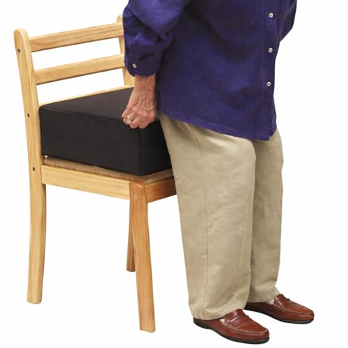 METRON Foam Extra Thick Height Booster Seat Cushion Suitable All Type Of Chairs Floor Wheelchairs | Chair Pad Supportive Sponge | 16"X16"X5" In| Washable Dark Color Cover | Pack Of 1 Pc - Image 1