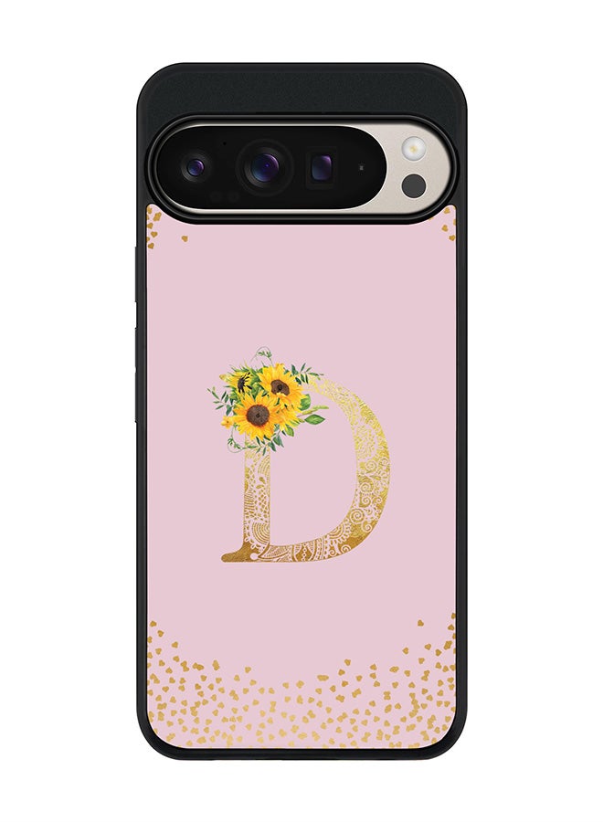 Stylizedd For Google Pixel 9 Pro XL Case,Slim fit Camera Protection, Shockproof Thin Phone cover - Custom Floral Monogram - D (Pink ) - Image 1