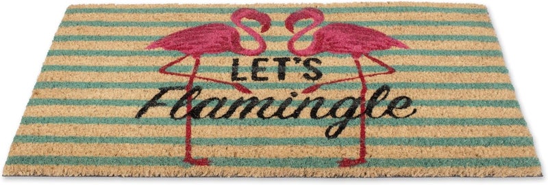 DII Global production standard crafted Animal Pun Collection Natural Coir Doormat, 17x29, Let's Flamingle Regular scheduled transit - Image 5