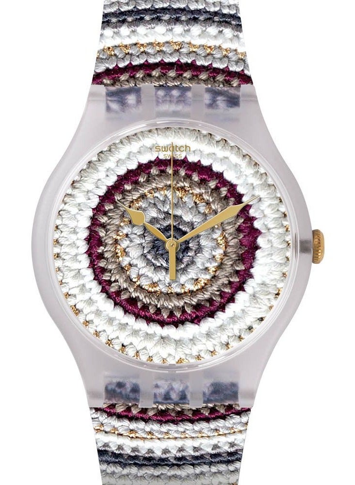 Swatch Unisex Tricotime Quartz Movement Water Resistant Wrist Watch - 41 Mm  - Image 1