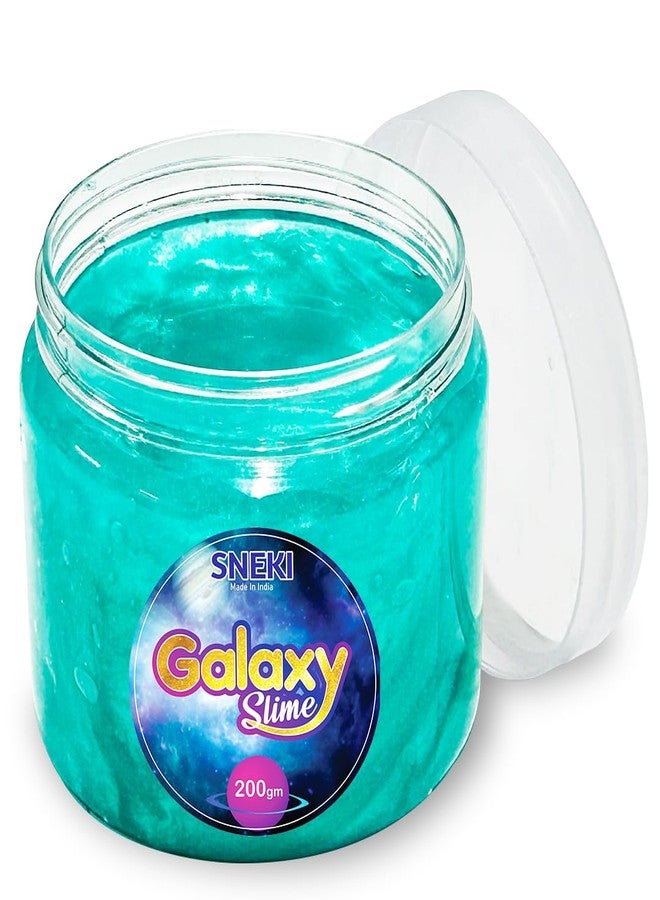 SNEKI (200gm) Green Galaxy Slime for Kids DIY Fruit Scented Metallic Magic Toy Slimy Slime Gel Jelly Putty Art Toys Birthday Gift Box for Boys Girls 3 to 10 Years - Image 1