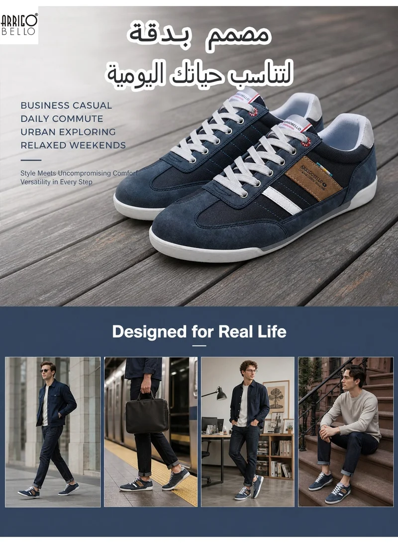ARRIGO BELLO A0172-2 ARRIGO BELLO Men's Classic Lace-up Shoes Lightweight Color Block Sneakers for Everyday Wear for Men | Best Price UAE