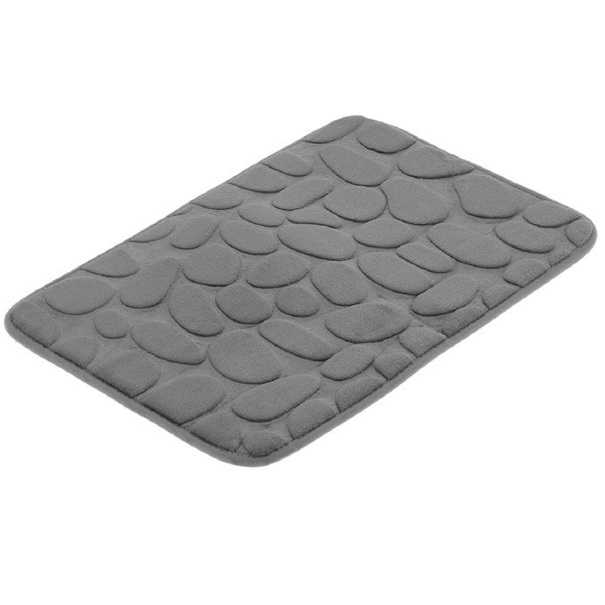 WATER ABSORBING STONE BATHROOM MAT ANTI SLIP MEMORY FOAM MAT FOR BATHROOMDOOR WASHABLE RUGS FLOOR MAT COMFORTABLE BATH MAT BATHROOM ACCESSORIES PACK OF 1MULTICOLOR