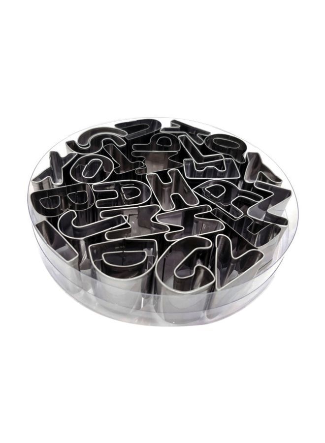 NIBEMINENT 26-Piece Alphabet Stainless Steel Cookie Cutter Set Silver