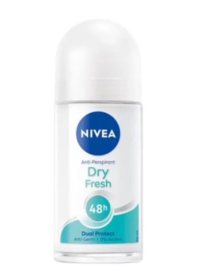 نيفيا مزيل العرق نيفيا رول أون للنساء، حماية ضد البكتيريا، دراي فريش، 50 مل - Image 1