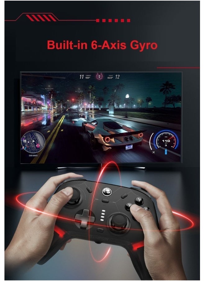 Topleo - Professional Wireless Gamepad GameSir Cyclone 2 Daybreak Game Controller for PC / Steam / Switch / Android / iOS with RGB Lamp Wireless Audio Hall Linear Trigger and Micro Trigger Switch Six-Axis Gyroscope Black - Image 1
