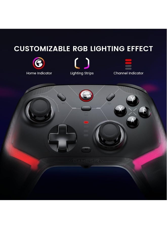 Topleo Professional Wireless Gamepad GameSir Cyclone 2 Daybreak Game Controller for PC / Steam / Switch / Android / iOS with RGB Lamp Wireless Audio Hall Linear Trigger and Micro Trigger Switch Six-Axis Gyroscope Black  - Image 2