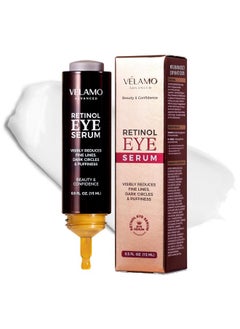 VELAMO ADVANCED Retinol Eye Cream Anti Aging: Under Eye Cream for Dark Circles Puffiness Eye Bags - Help Reduce Appearance of Wrinkles Fine Lines - with Caffeine Peptides Hyaluronic Acid Ceramides 0.5 FL OZ/15mL  - Image 1