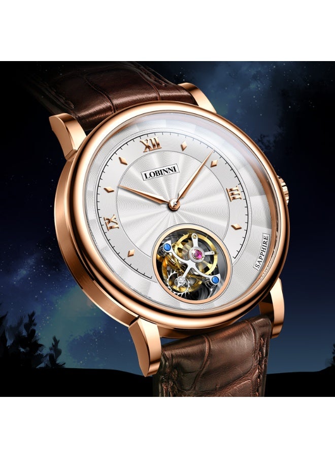 LOBINNI Men's Tourbillon Watch 40mm - Image 1