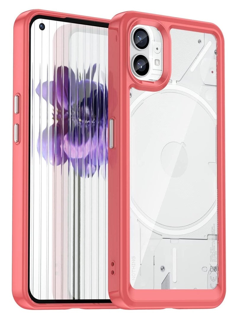 جولدن ماسك من جولدن ماسك جراب شفاف باطار لموبايل نوثينج فون 1 - (احمر) - Image 1