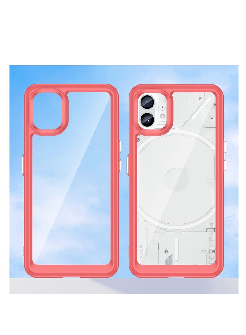 جولدن ماسك من جولدن ماسك جراب شفاف باطار لموبايل نوثينج فون 1 - (احمر) - Image 2