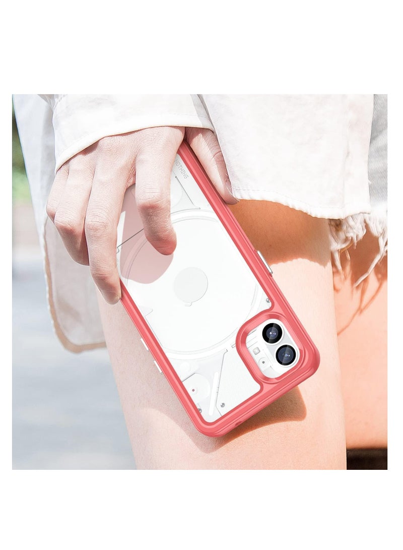 جولدن ماسك من جولدن ماسك جراب شفاف باطار لموبايل نوثينج فون 1 - (احمر) - Image 3