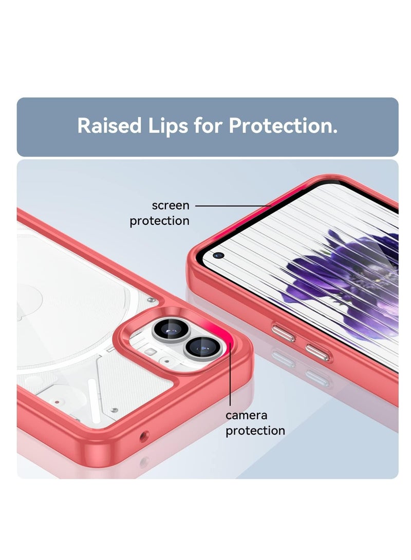 جولدن ماسك من جولدن ماسك جراب شفاف باطار لموبايل نوثينج فون 1 - (احمر) - Image 4