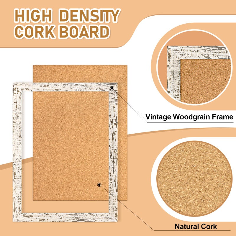 DOLLAR BOSS Cork Board for Wall - 36 X 24 Inches, Birch Bark Framed Bulletin Board Corkboard Decorative Hanging Pin Board for Office & Home Decor - Image 3