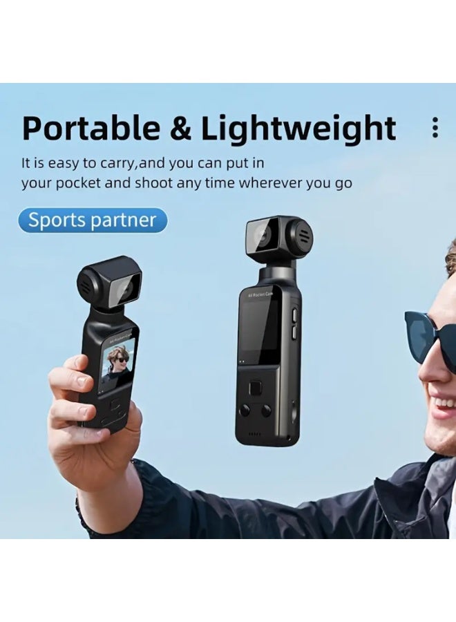 4K Body Camera with External Microphone | 1.33” HD Pocket Cam, 270° Rotating Lens, Image Stabilization, Wireless Transfer, Long Battery Life | Action Camera for Outdoor Sports, Travel, Cycling, Vlogging - Image 3