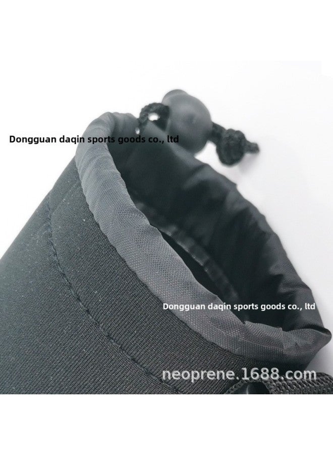 SLR Camera Lens Bag Upgraded Drawstring Handle Thickened Diving Material Lens Bag Protection Lens Cover Lens Tube-Color:Black Large (No. 2)  - Image 4