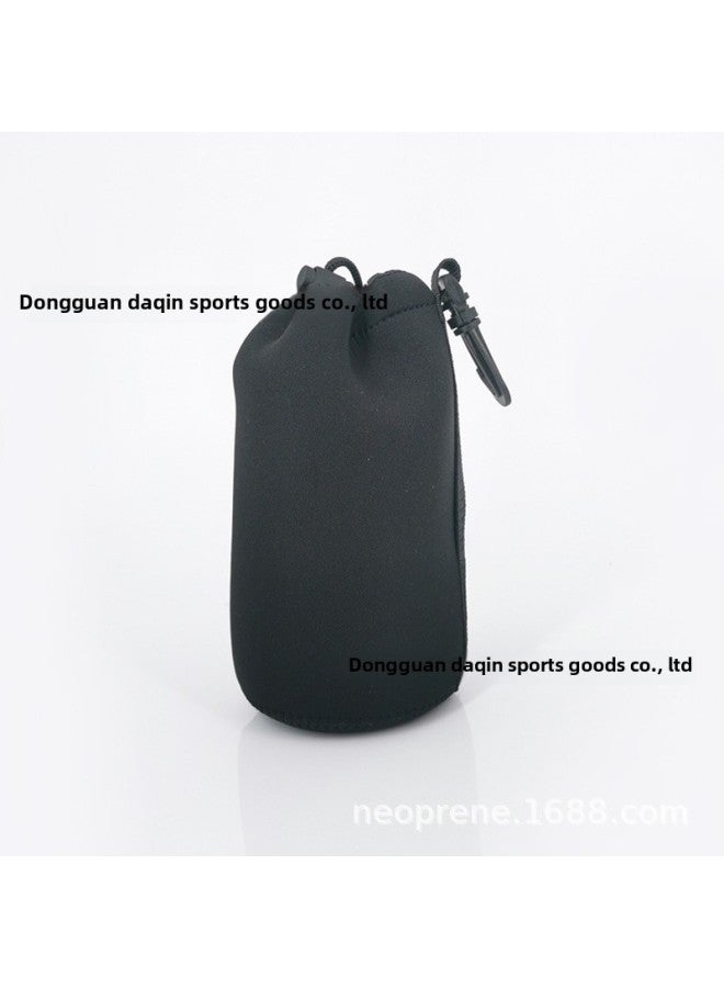 SLR Camera Lens Bag Upgraded Drawstring Handle Thickened Diving Material Lens Bag Protection Lens Cover Lens Tube-Color:Black Large (No. 2)  - Image 1