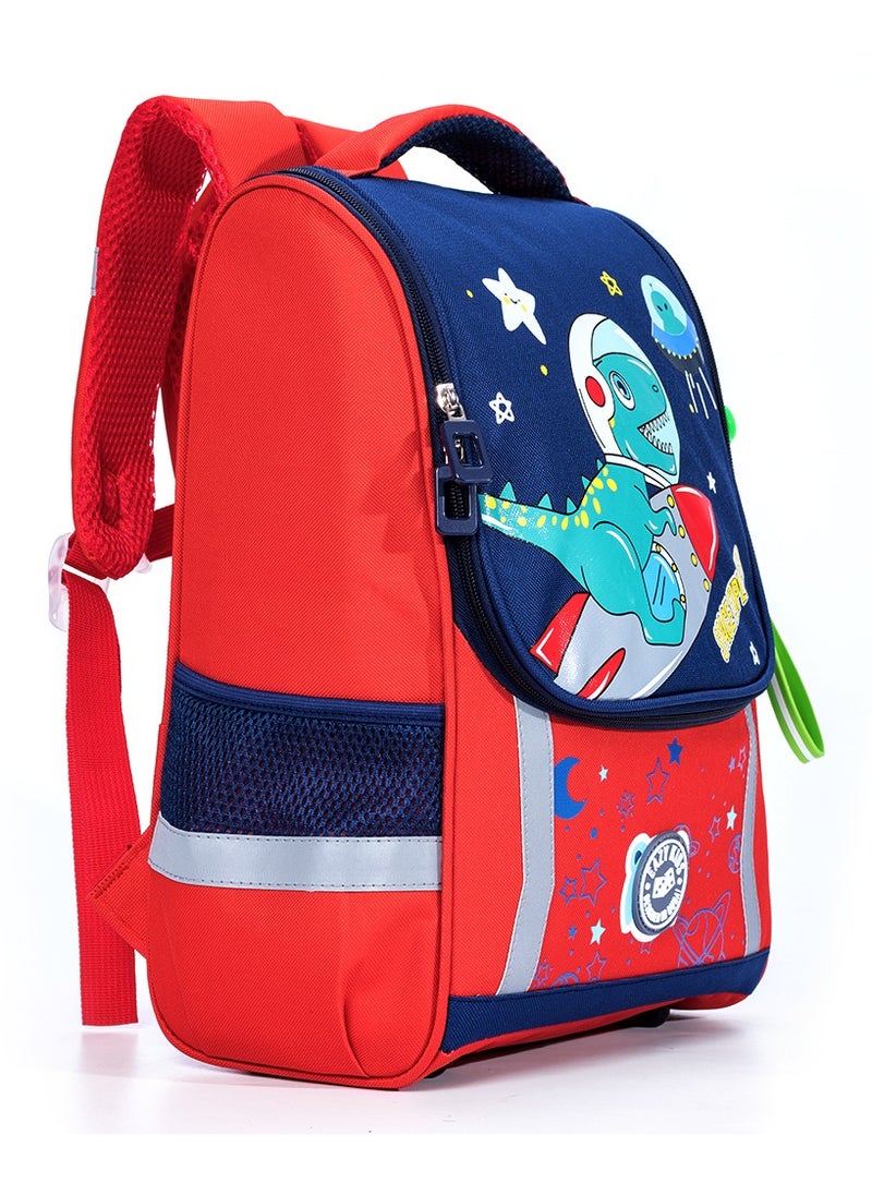 Eazy Kids School Bag Dino in Space - Red  - Image 4