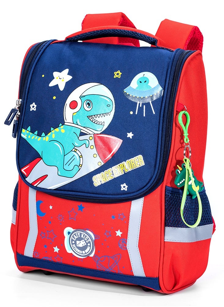 Eazy Kids School Bag Dino in Space - Red  - Image 2