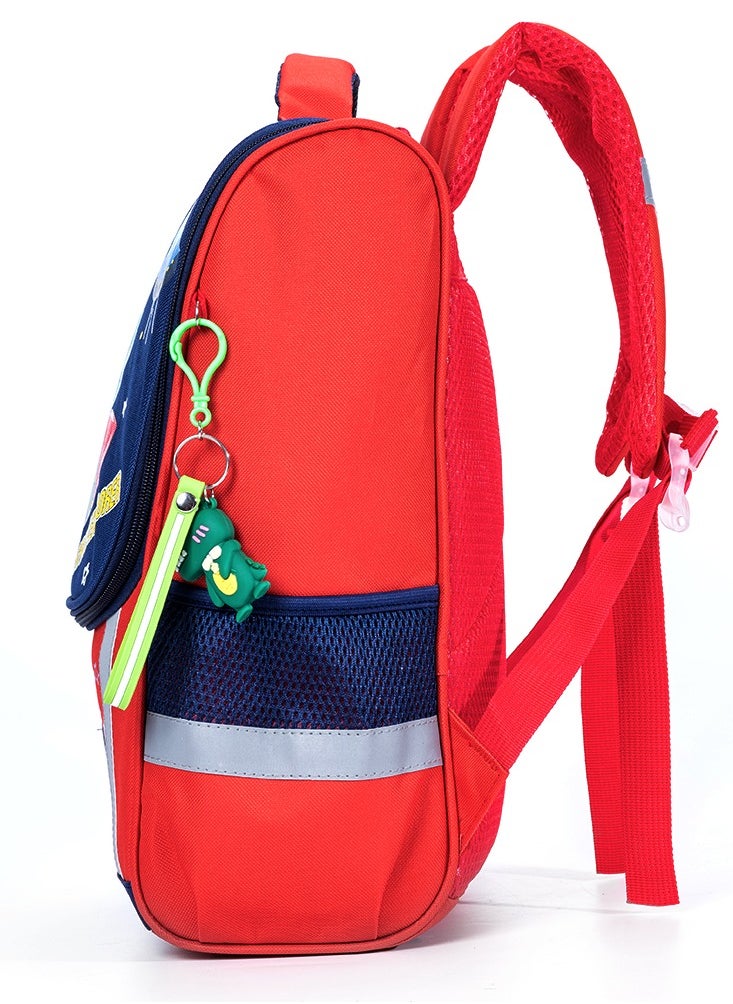 Eazy Kids School Bag Dino in Space - Red  - Image 3