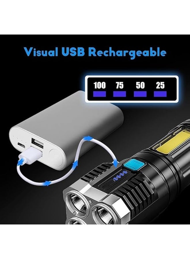 KASTWAVE 4-in-1 Rechargeable LED Torch Light – 3W High Power Flashlight with USB Charging, Window Breaker, 1000 Lumens, Long Distance Beam – Waterproof, Emergency & Outdoor Use - Image 5