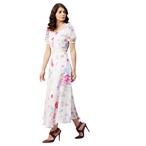 rare Women's Georgette Fit and Flare Maxi Dress (EP6218_White_XL) - Image 2