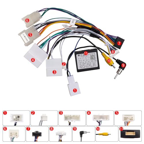 ViaBecs 16PIN Car Radio Wiring Harness for Toyota Corolla RAV4 Camry 4Runner Tundra Highlander 2014-2018, Aftermarket Stereo Wire Harness with CANBUS Adapter Support JBL Amp, Backup Camera, SWC - Image 4