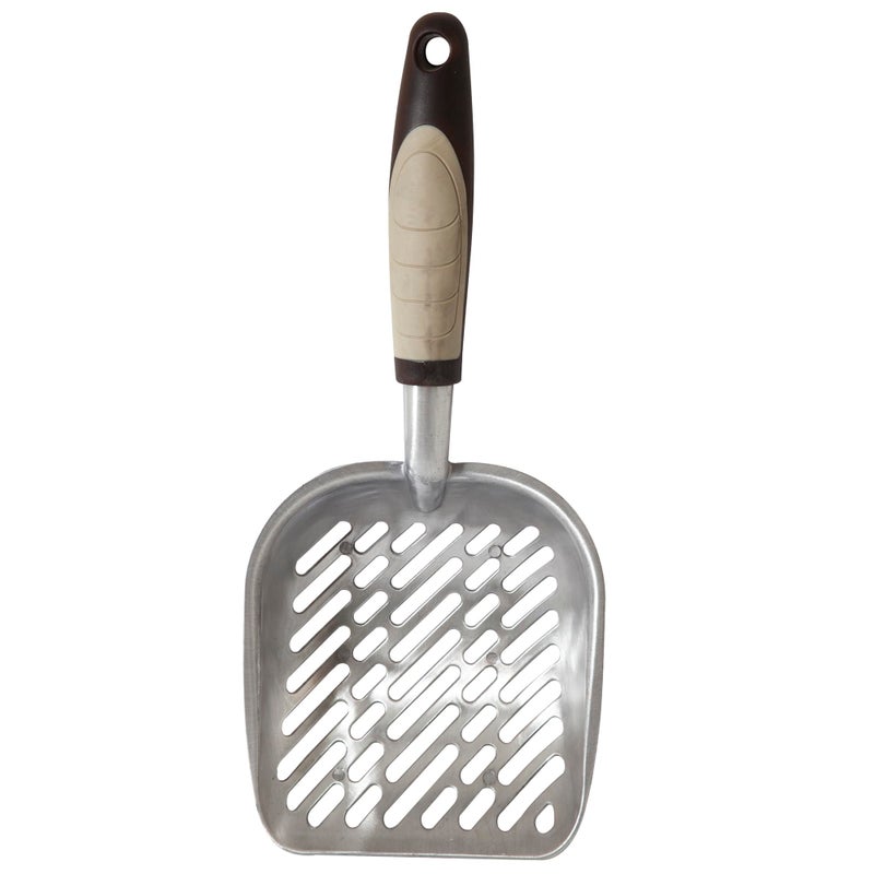 Petmate Metal Cat/Kitty Litter Scoop, Deep Shovel, Premium Non-Stick Large Scooper with Non-Slip Handle & Curved Design for Maximum Coverage - Image 2