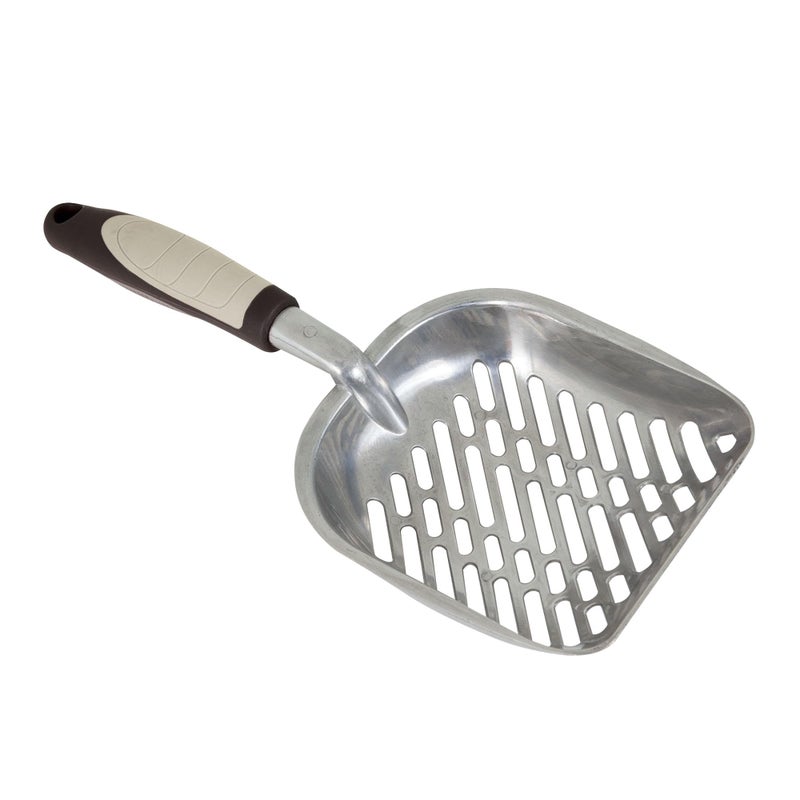 Petmate Metal Cat/Kitty Litter Scoop, Deep Shovel, Premium Non-Stick Large Scooper with Non-Slip Handle & Curved Design for Maximum Coverage - Image 1