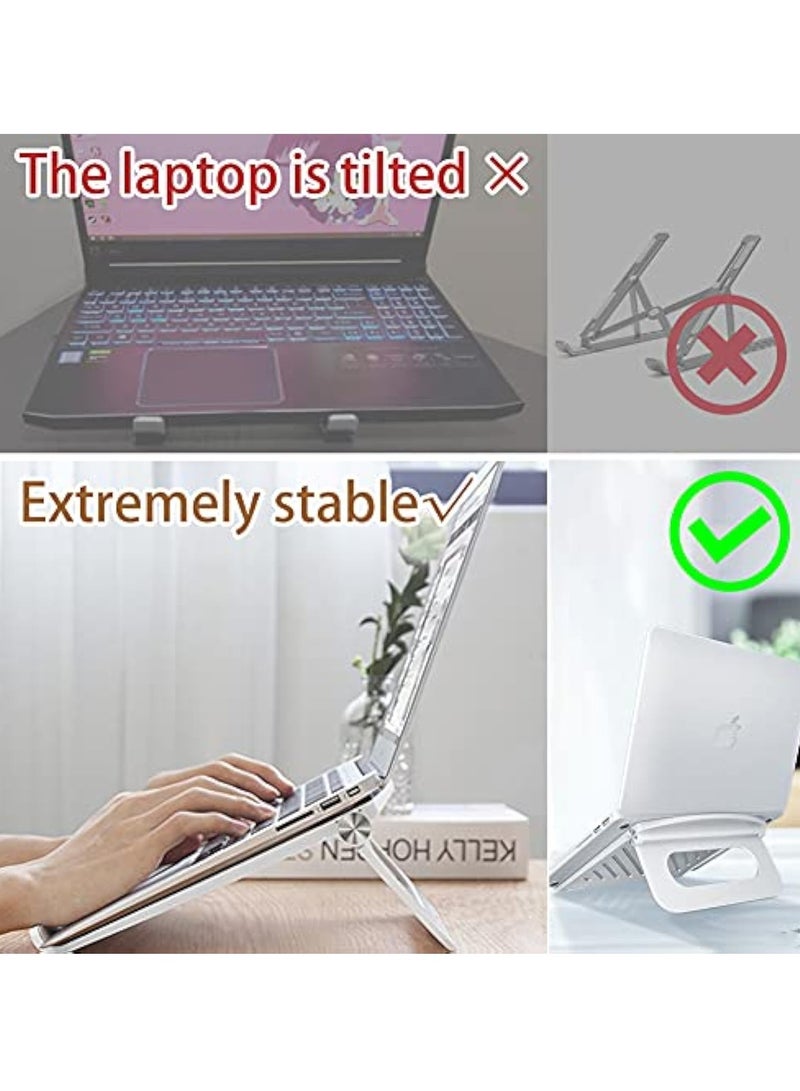Laptop Stand for Desk Stable Foldable Adjustable Multi-Angle Computer Desktop Holder Ventilated Lapdesks Riser for Mackbook, Lenovo, Dell, iPad, HP - Within 17' (Black) - Image 2