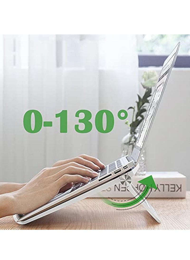 Laptop Stand for Desk Stable Foldable Adjustable Multi-Angle Computer Desktop Holder Ventilated Lapdesks Riser for Mackbook, Lenovo, Dell, iPad, HP - Within 17' (Black) - Image 4