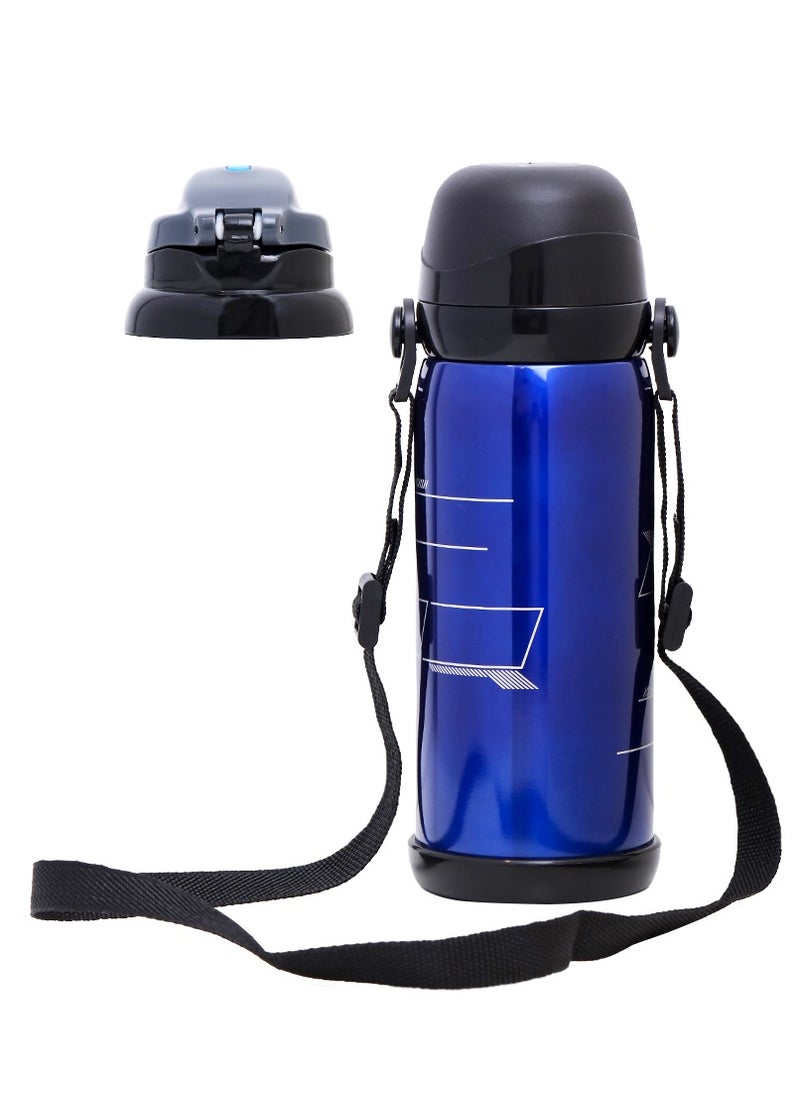 Eazy Kids Double Wall Insulated School Water Bottle - Blue, 800Ml  - Image 4