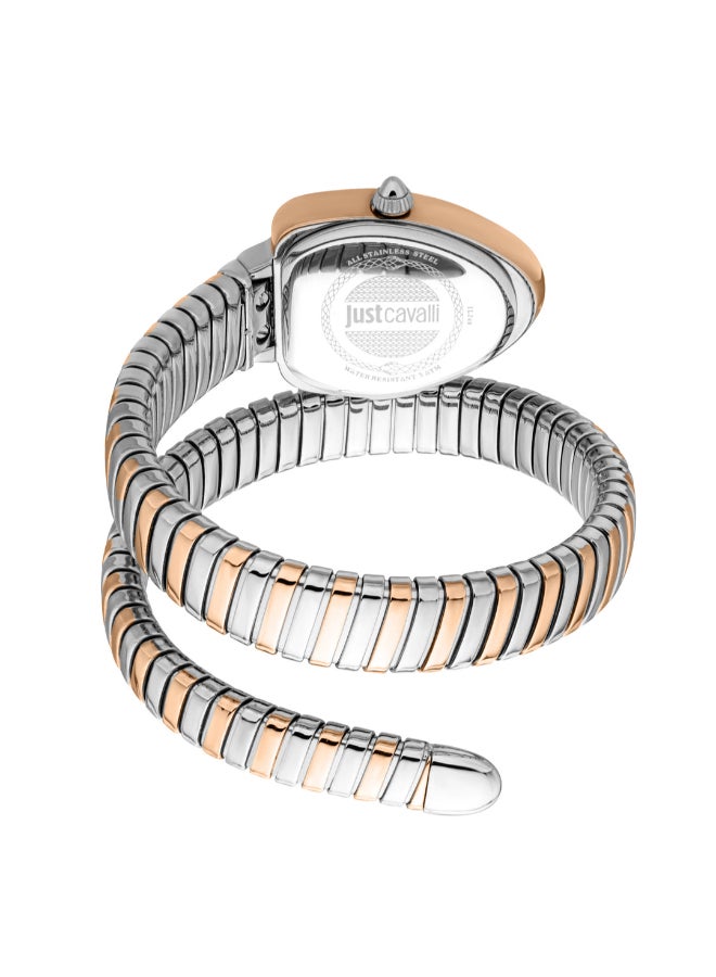 Just Cavalli ساعة كافالي النسائية بتصميم ثنائي اللون بقرص فضي على شكل ثعبان - JC1L249M0065 - Image 3